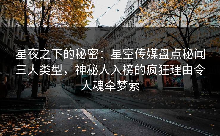 星夜之下的秘密:星空传媒盘点秘闻三大类型,神秘人入榜的疯狂理由令人魂牵梦萦 星夜之下的秘密:星空传媒盘点秘闻三大类型,神秘人入榜的疯狂理由令人魂牵梦萦
