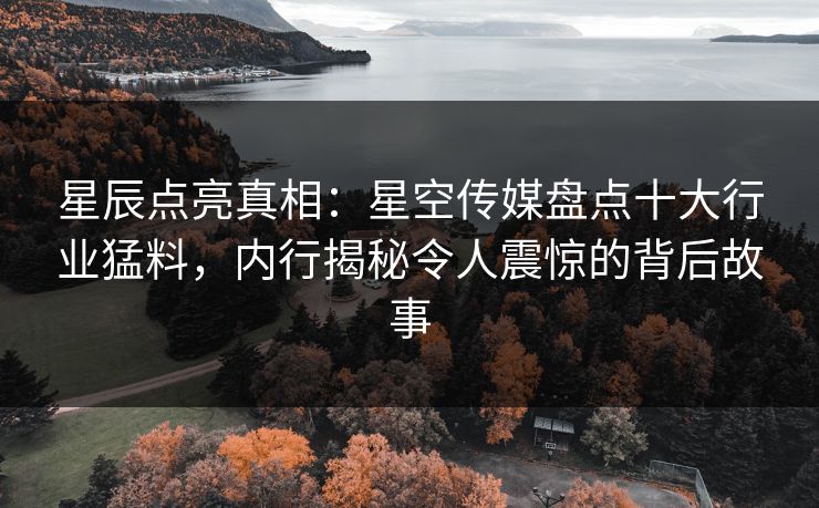 星辰点亮真相:星空传媒盘点十大行业猛料,内行揭秘令人震惊的背后故事
